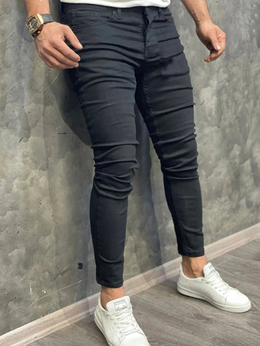 Men's Skinny-Fit Stretch Denim Jeans - Spice Souk