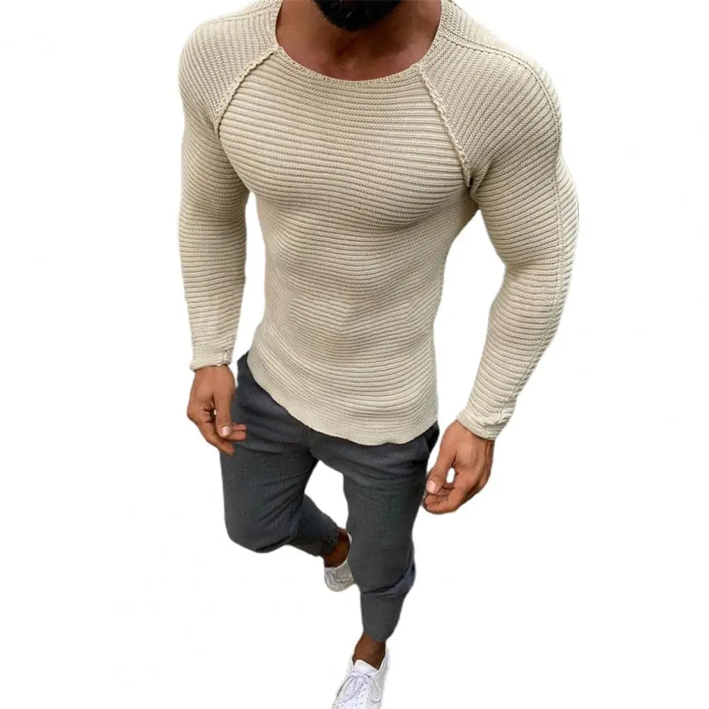 Men's Textured Muscle-Fit Long Sleeve Shirt - Al Seef